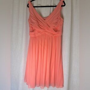 David’s Bridal Coral Dress - Size 16